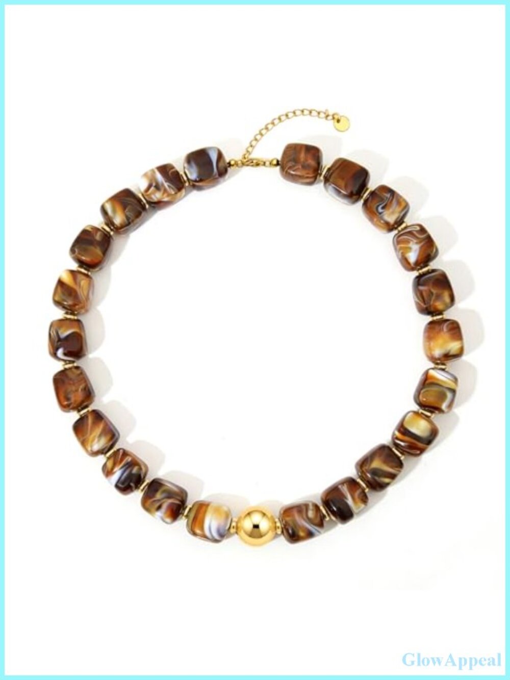 Chunky Beaded Statement Choker Necklace Resin Boho Summer